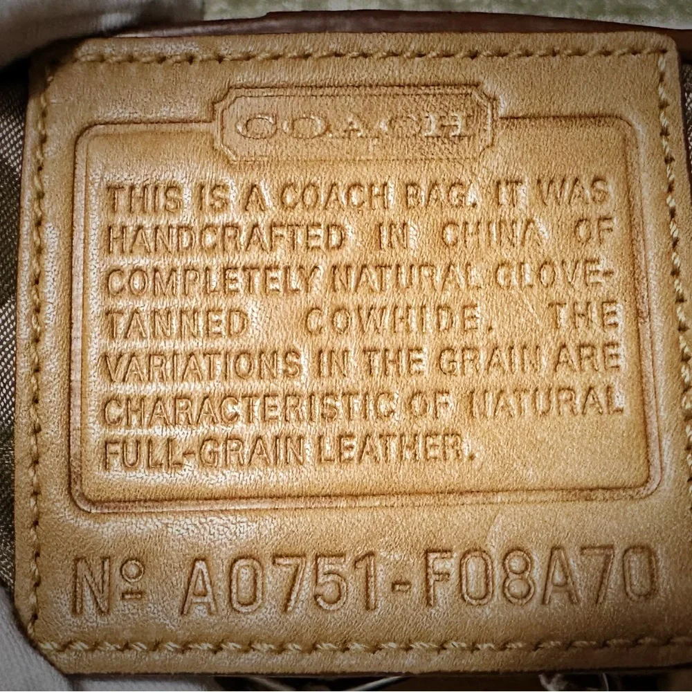 Vintage Coach tote bag shoulder bag Tan Leather 2007 - Picture 6 of 17